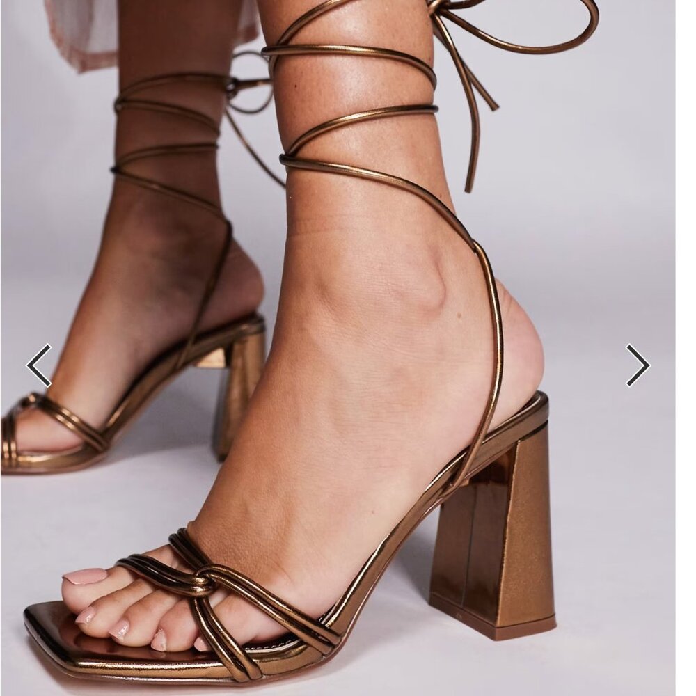 NWT Public Desire Schiffer Block Heel Sandals - Picture 2 of 4
